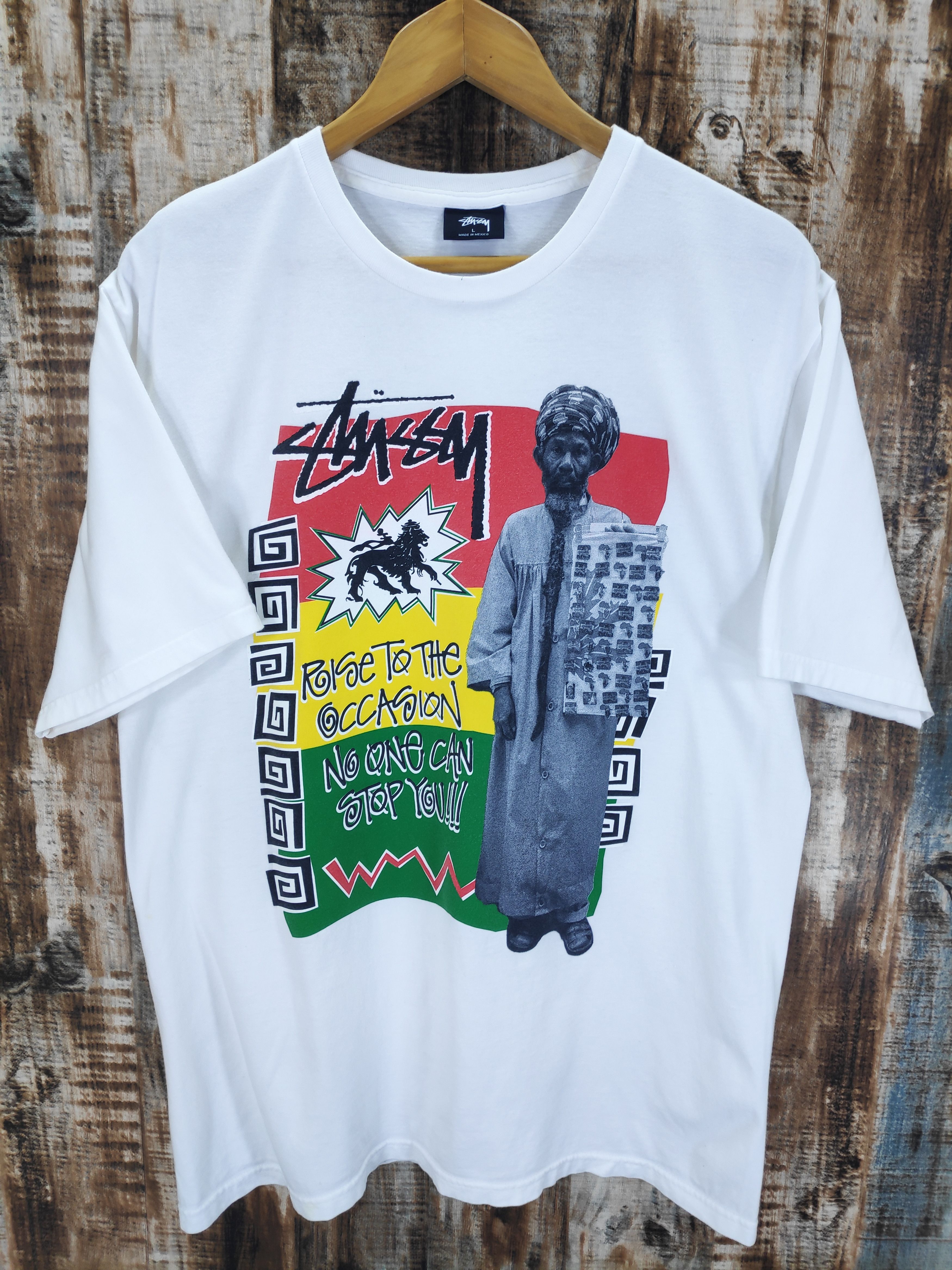 OLD STUSSY ④ 80年代Tシャツ bob marleyレゲエ ラスタ Vintage Late 80's stussy bob marley Size XL White Good