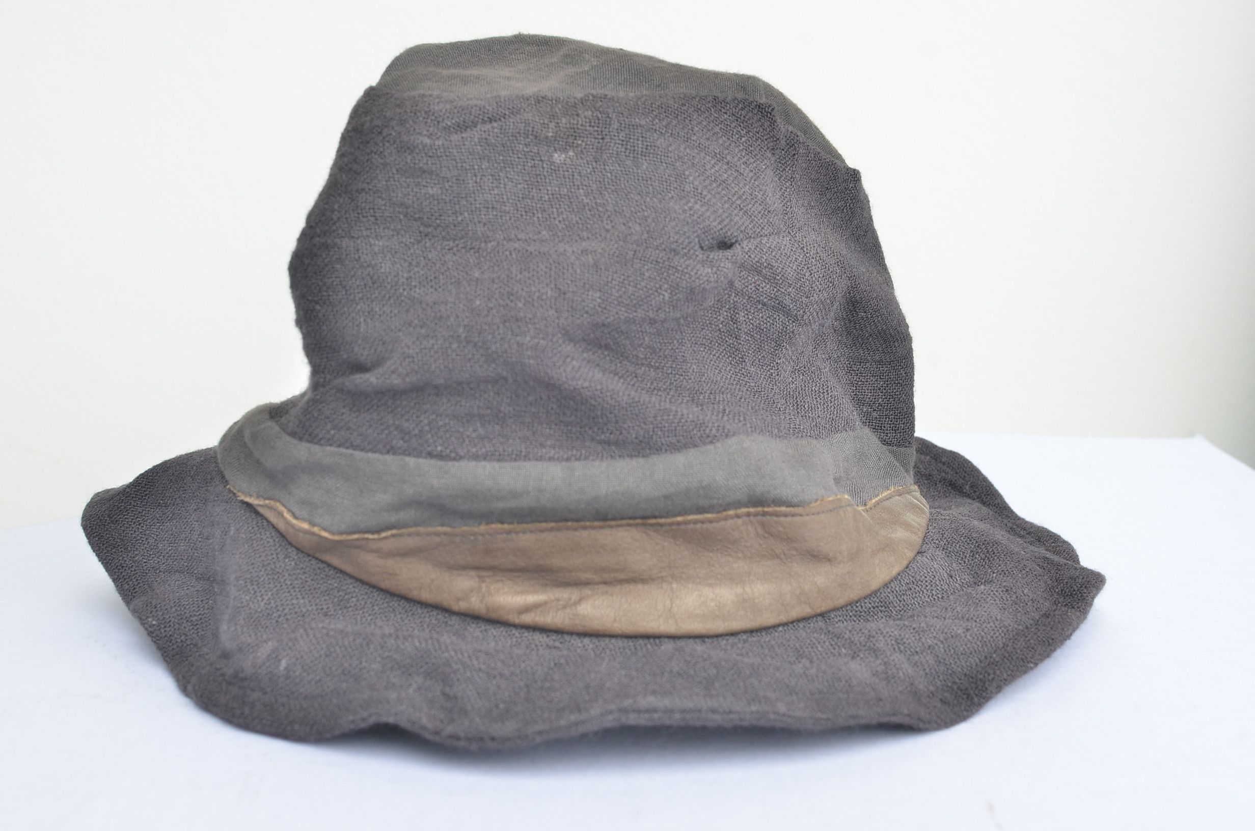 Blue Gray Fuzzy Wool Bucket Hat Made in Japan CA4LA WOW! VINTAGE ANGORA BUCKET HAT * DARK GREY * | eBay main image 4