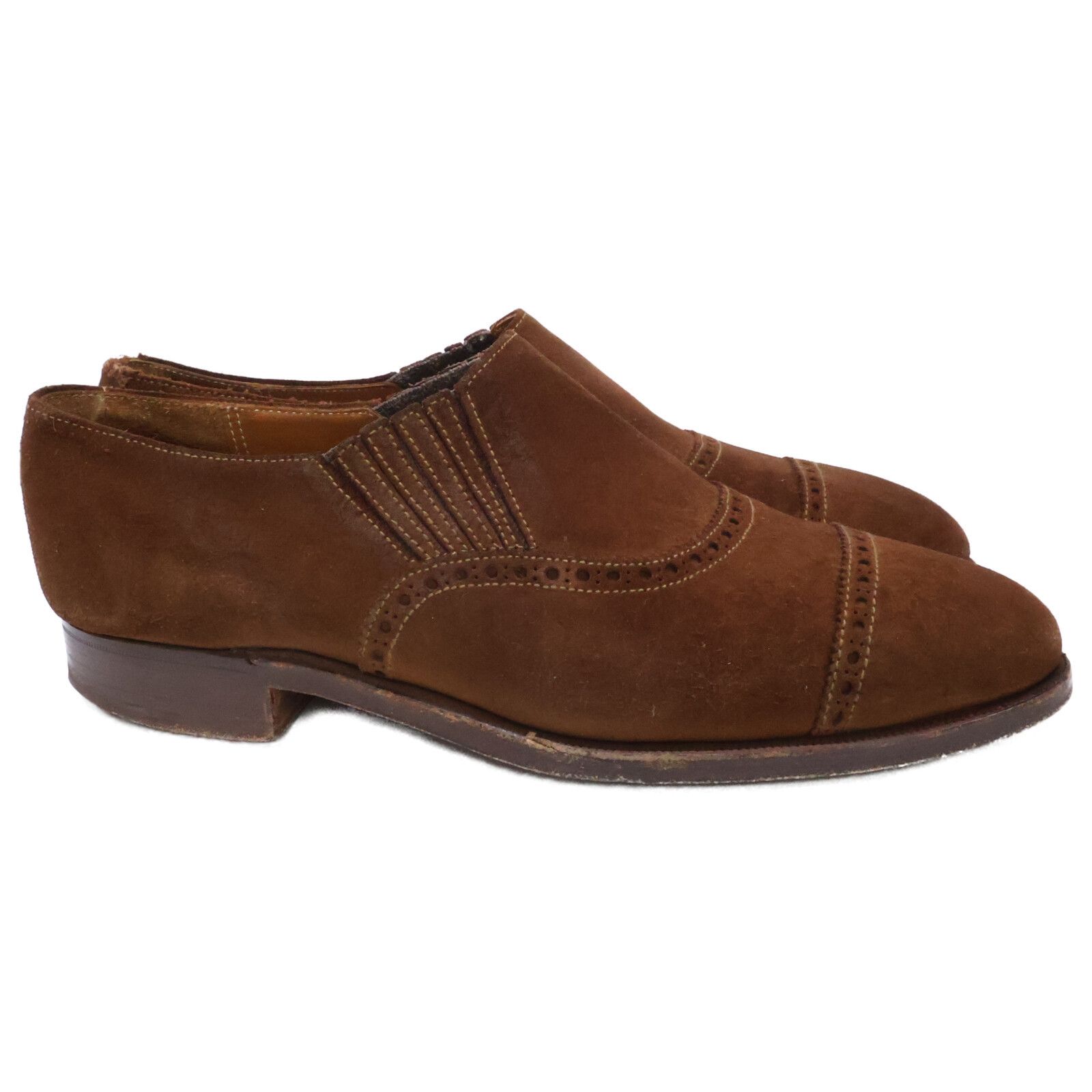 Crockett&Jones Paulsen Scorn Suede Elastic Shoes Sneakers Size 6 1/2e in Brown, Men's — image 4 of 6