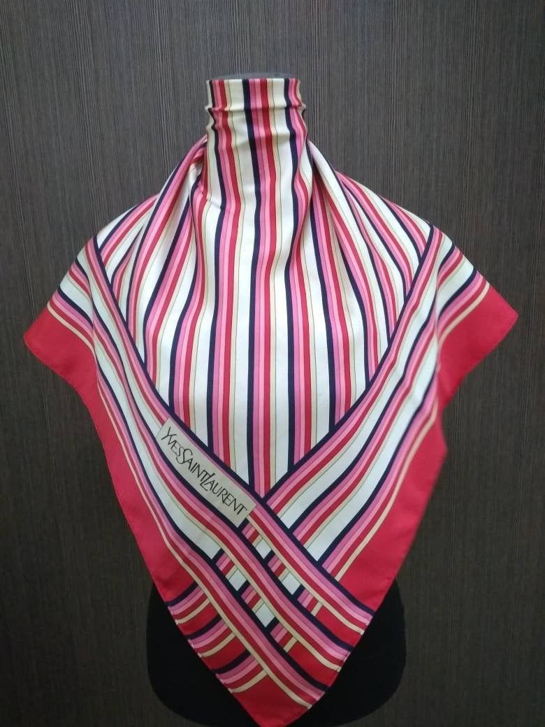 Yves Saint Laurent YSL YvesSaintLaurent Silk Scarf Muffler Shawl Scarves Size ONE SIZE - 1 Thumbnail