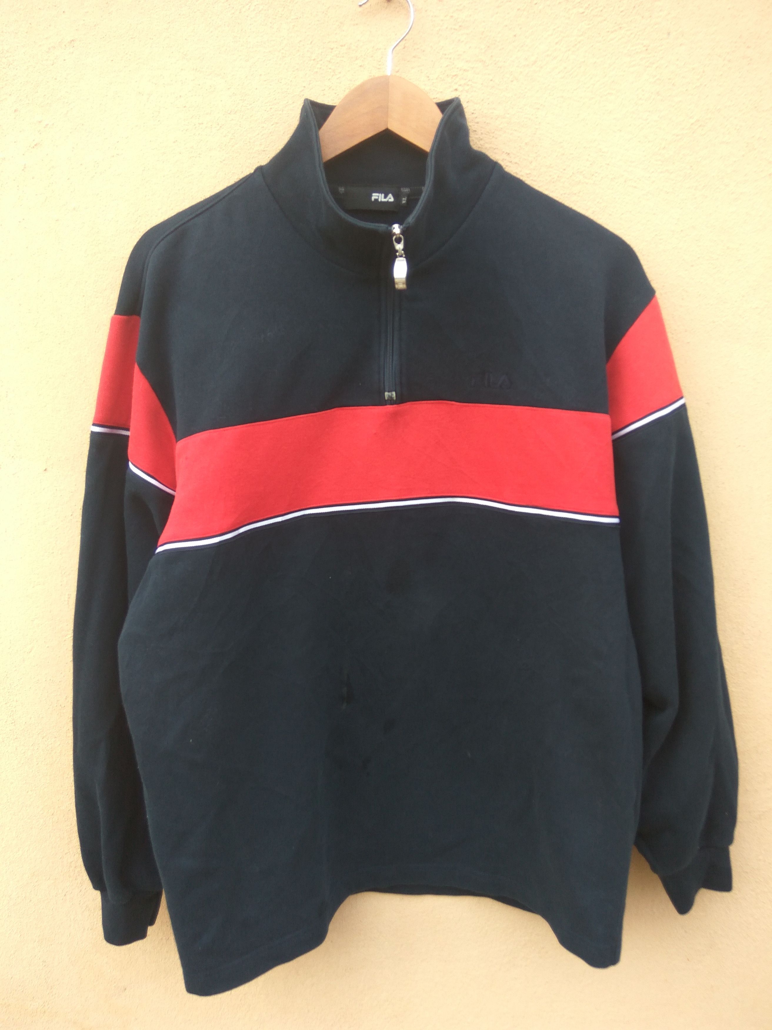 Fila Fila half zipper sweatshirt small logo dwicolour nice design Size US L / EU 52-54 / 3 - 1 Thumbnail