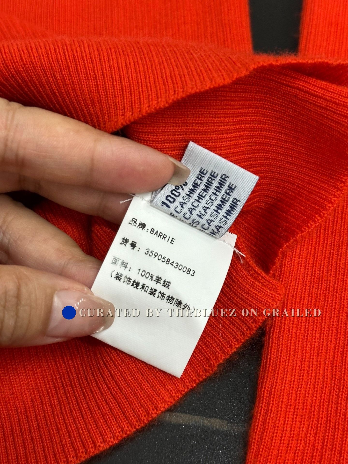 Barrie Red Ribbed Cashmere Sweater, Women's — image 6 of 6