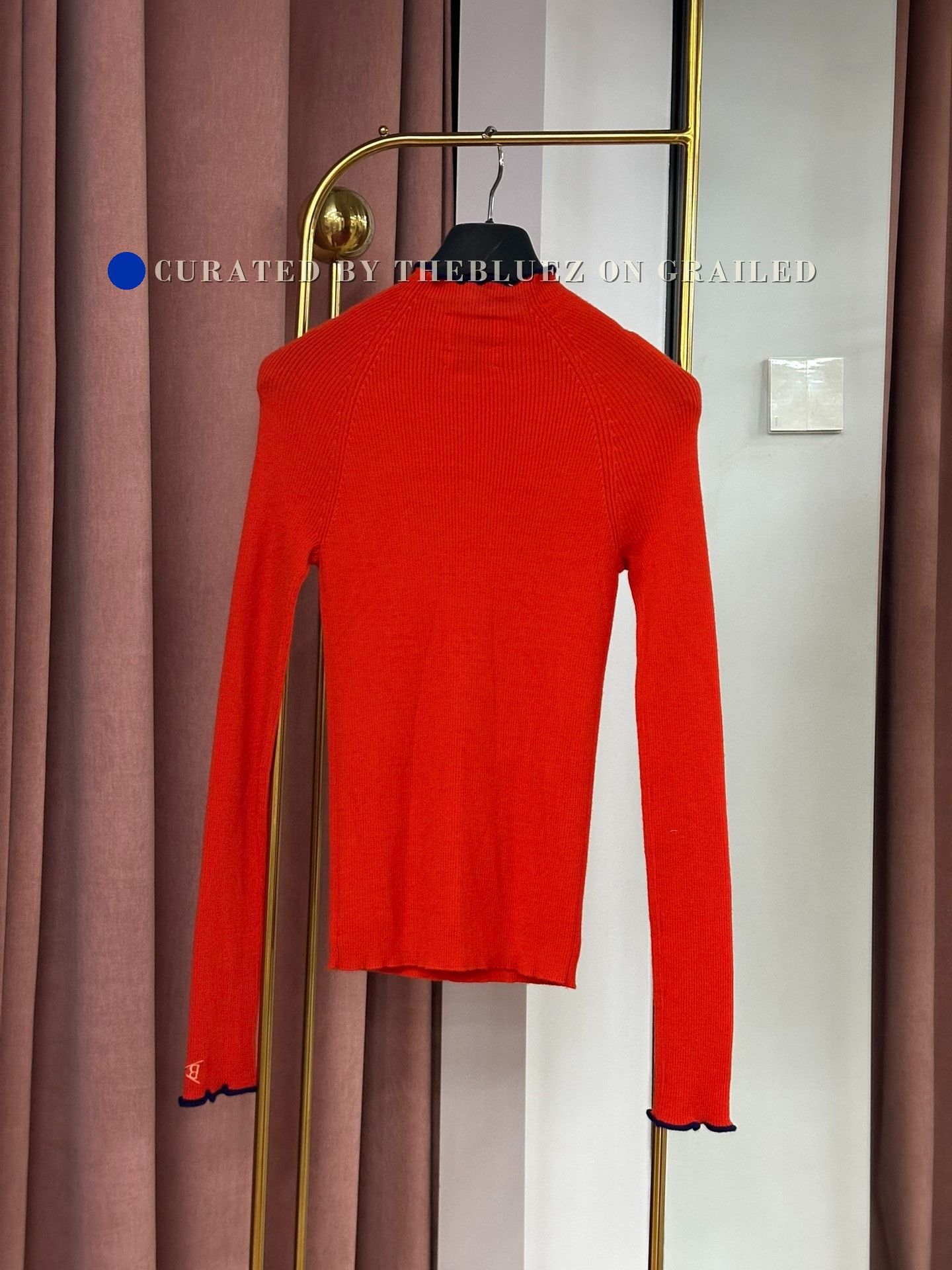 Barrie Red Ribbed Cashmere Sweater, Women's — image 3 of 6