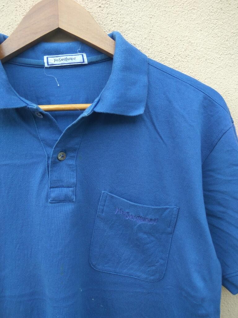 Yves Saint Laurent Vintage YSL collar tee small logo polos Size US L / EU 52-54 / 3 - 2 Thumbnail