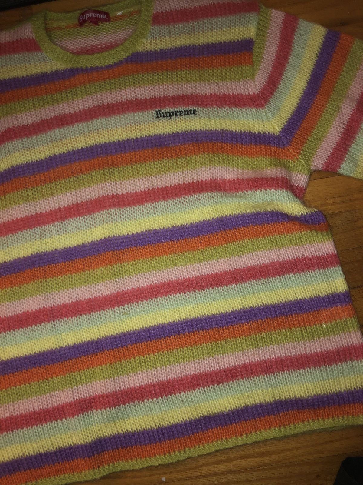 Supreme Supreme Stripe Mohair Sweater Size US XL / EU 56 / 4 - 4 Thumbnail
