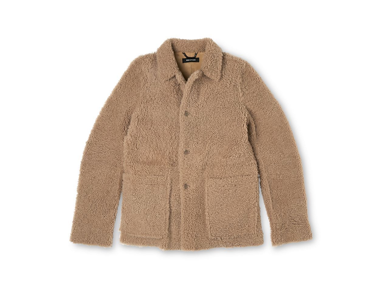 Whistles Shearling Car Coat Tan