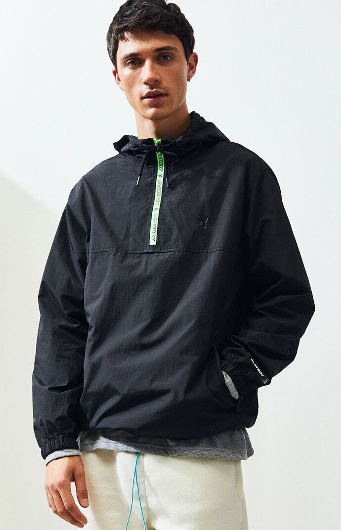 Playboy x Pacsun Black Technical Quarter Zip Anorak
