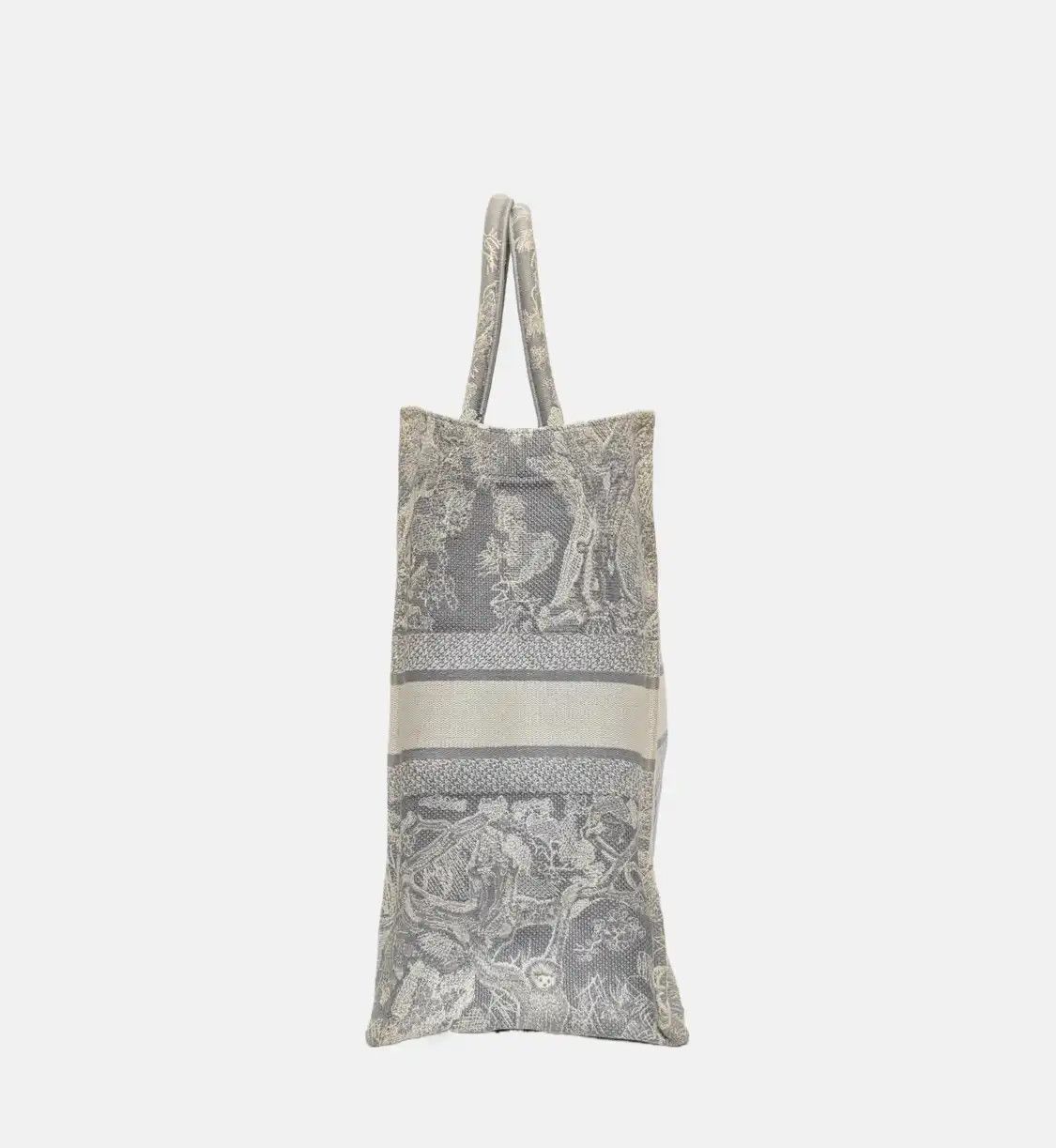 Dior DIOR Book Tote Large grey fabric jacquard handbag Size ONE SIZE - 4 Thumbnail