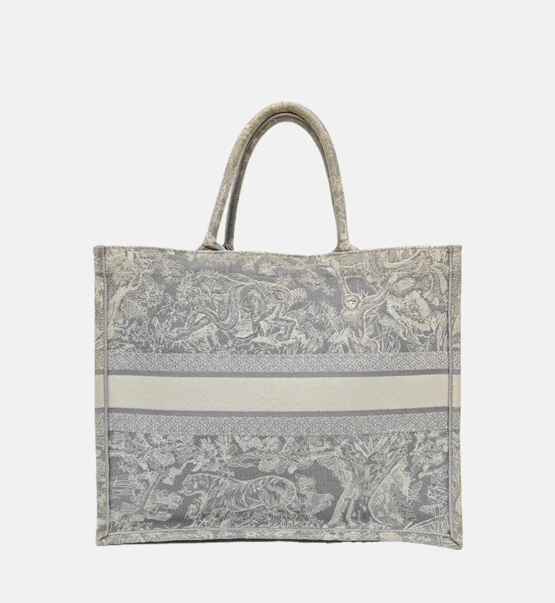 Dior DIOR Book Tote Large grey fabric jacquard handbag Size ONE SIZE - 5 Thumbnail