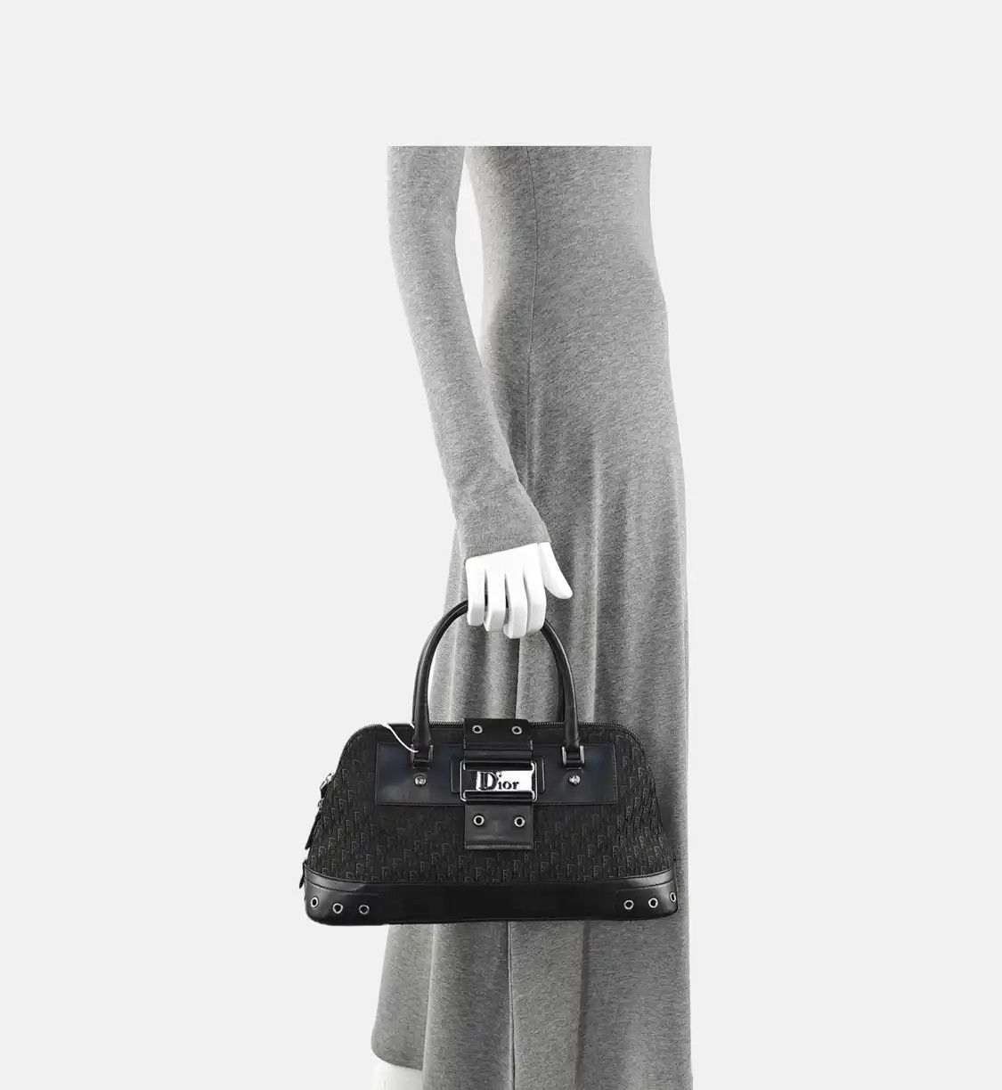 Dior DIOR Street Chic black canvas stud handbag ruthenium hardware Size ONE SIZE - 2 Thumbnail