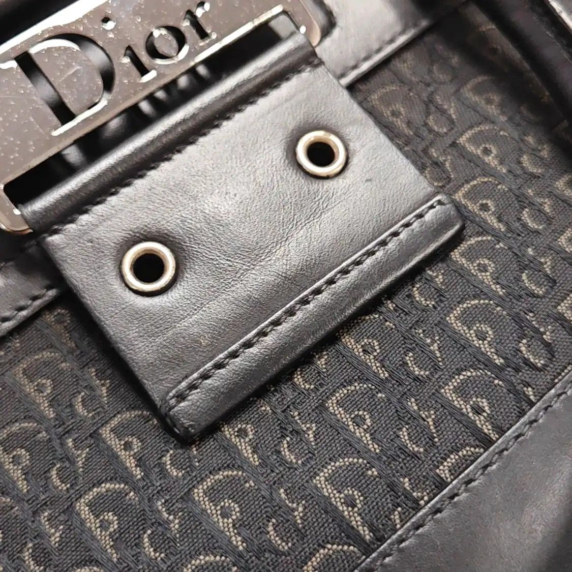 Dior DIOR Street Chic black canvas stud handbag ruthenium hardware Size ONE SIZE - 10 Thumbnail