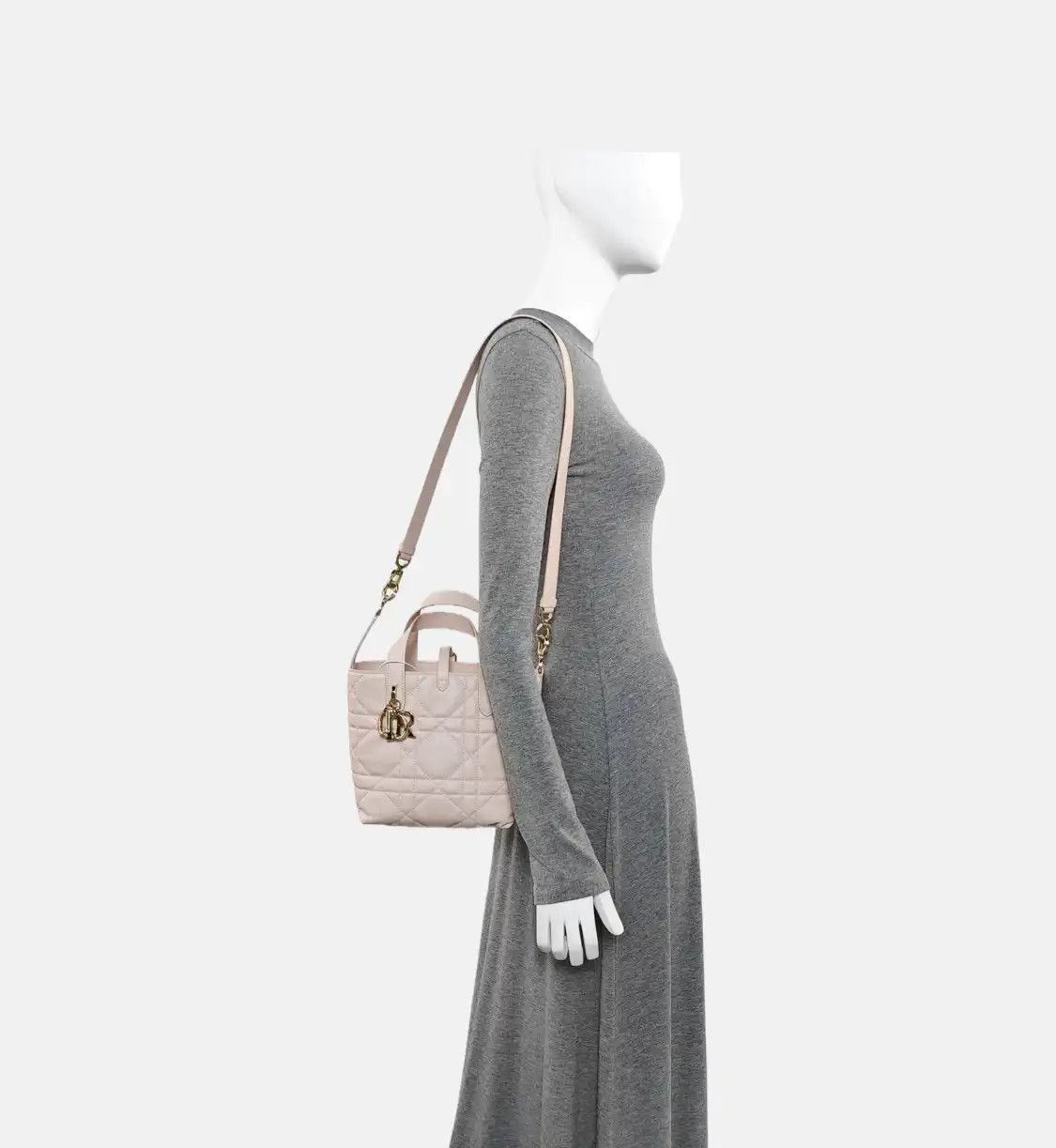 Dior DIOR Toujours Small light pinkcowhide leather rattan plaid quilted shoulder bag Size ONE SIZE - 2 Thumbnail
