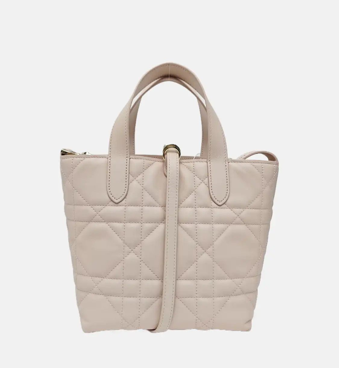 Dior DIOR Toujours Small light pinkcowhide leather rattan plaid quilted shoulder bag Size ONE SIZE - 5 Thumbnail