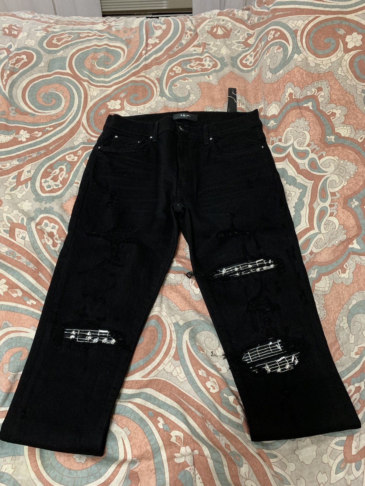 Amiri Amiri Music Note Patch Jeans | Grailed