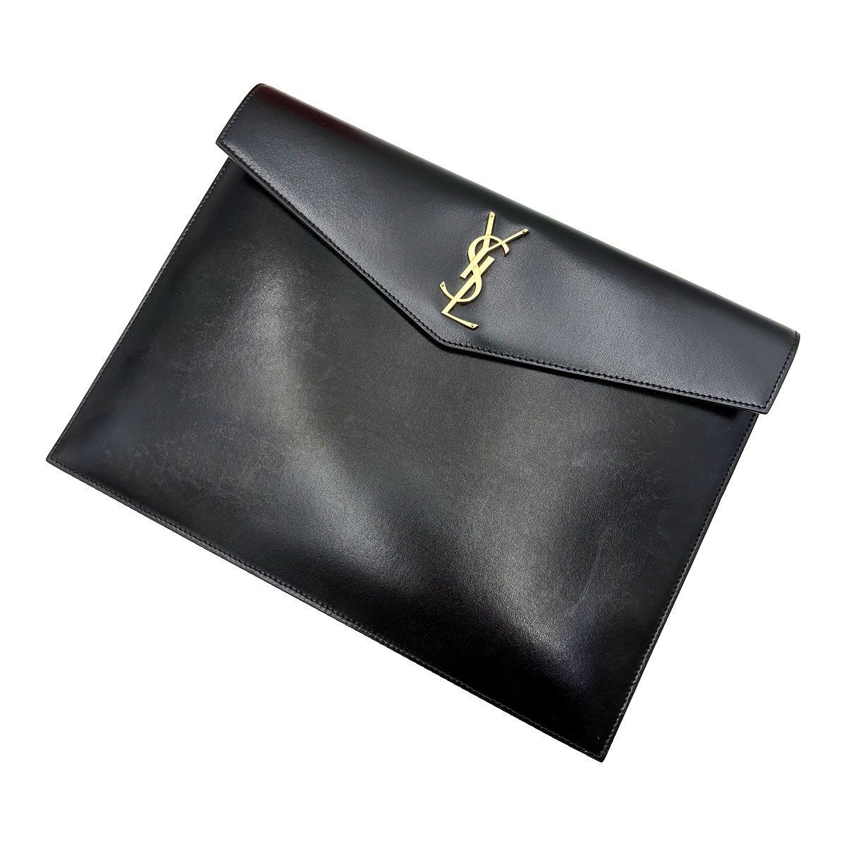 Yves Saint Laurent Black Monogram Envelope Uptown Clutch Size ONE SIZE - 5 Thumbnail