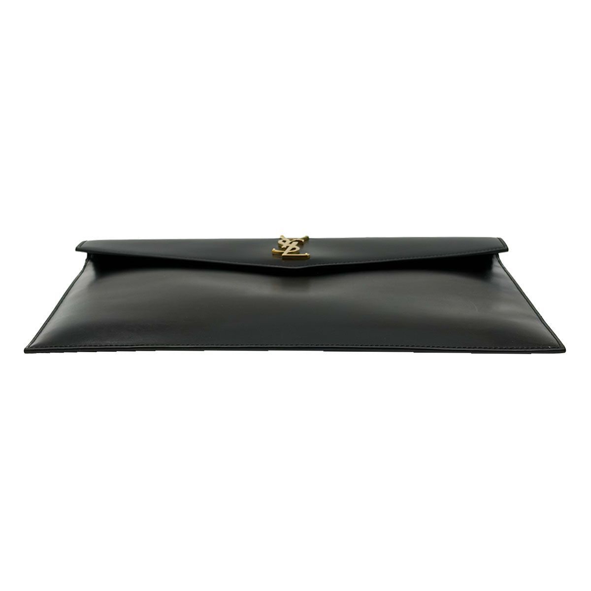 Yves Saint Laurent Black Monogram Envelope Uptown Clutch Size ONE SIZE - 6 Thumbnail