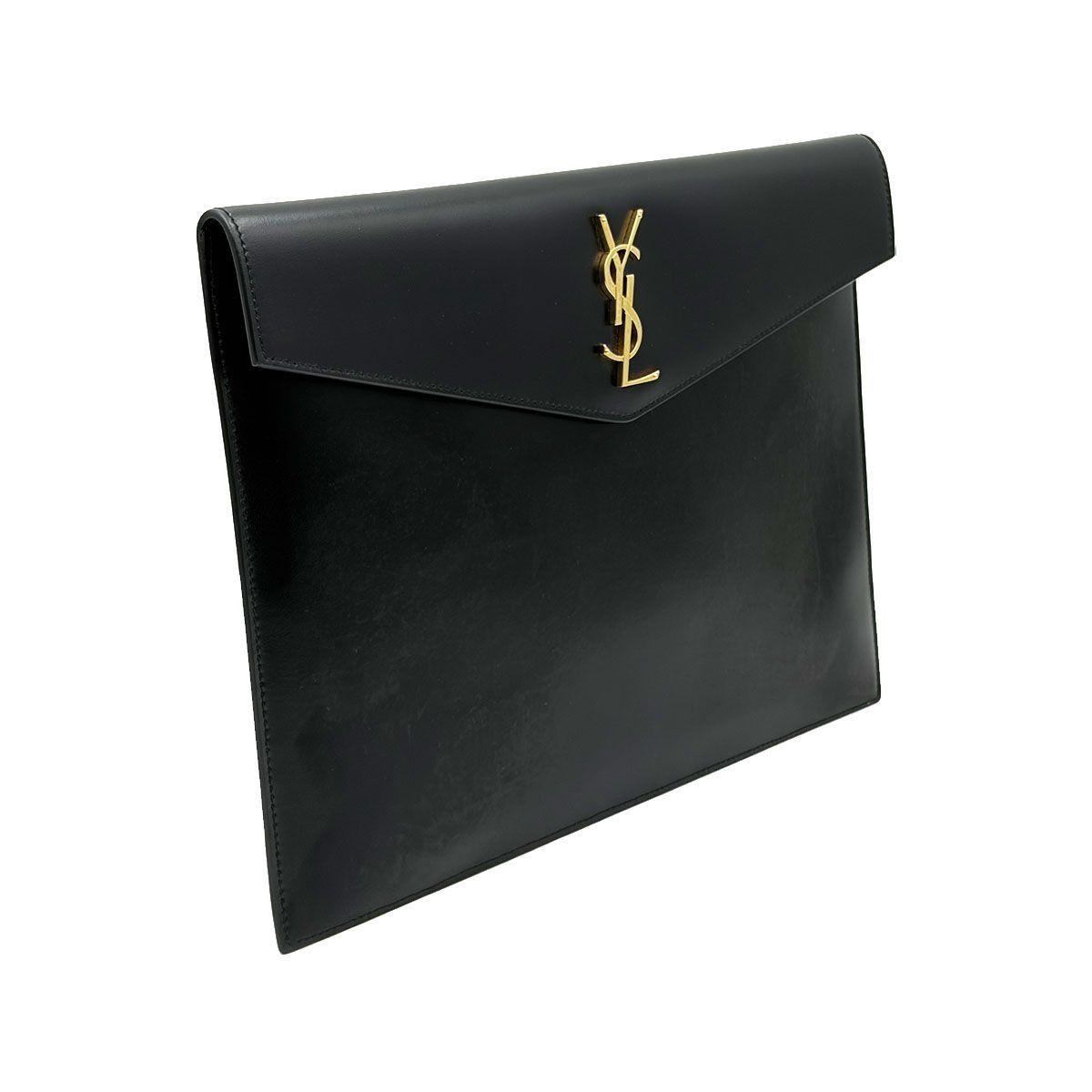 Yves Saint Laurent Black Monogram Envelope Uptown Clutch Size ONE SIZE - 3 Thumbnail
