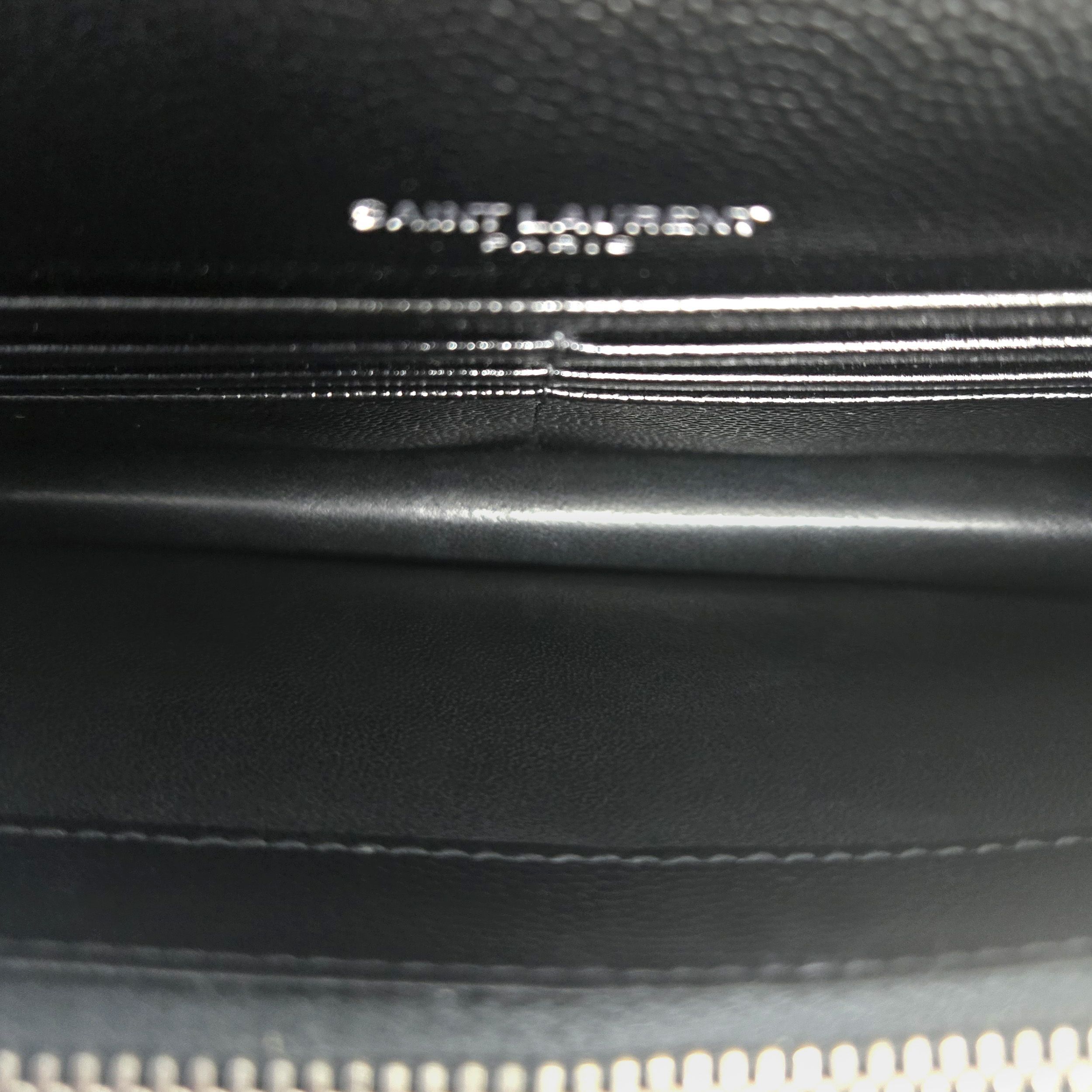 Yves Saint Laurent Envelope Grain de Poudre Leather Small WOC Crossbody Bag Bla Size ONE SIZE - 9 Thumbnail