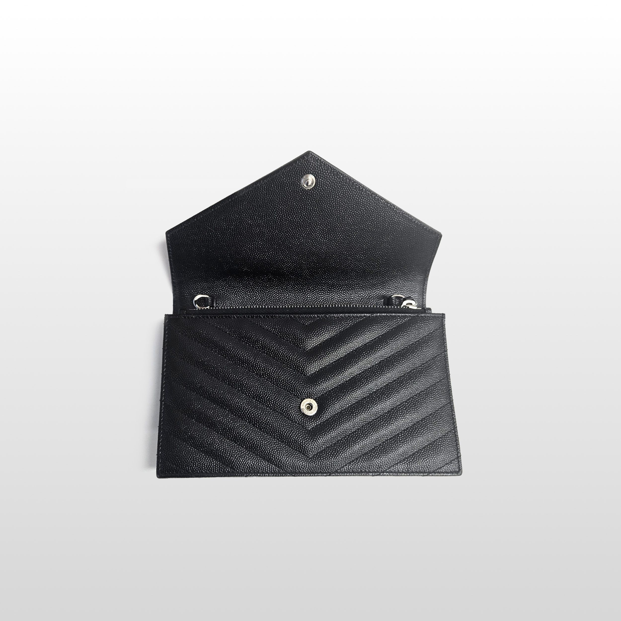 Yves Saint Laurent Envelope Grain de Poudre Leather Small WOC Crossbody Bag Bla Size ONE SIZE - 8 Thumbnail