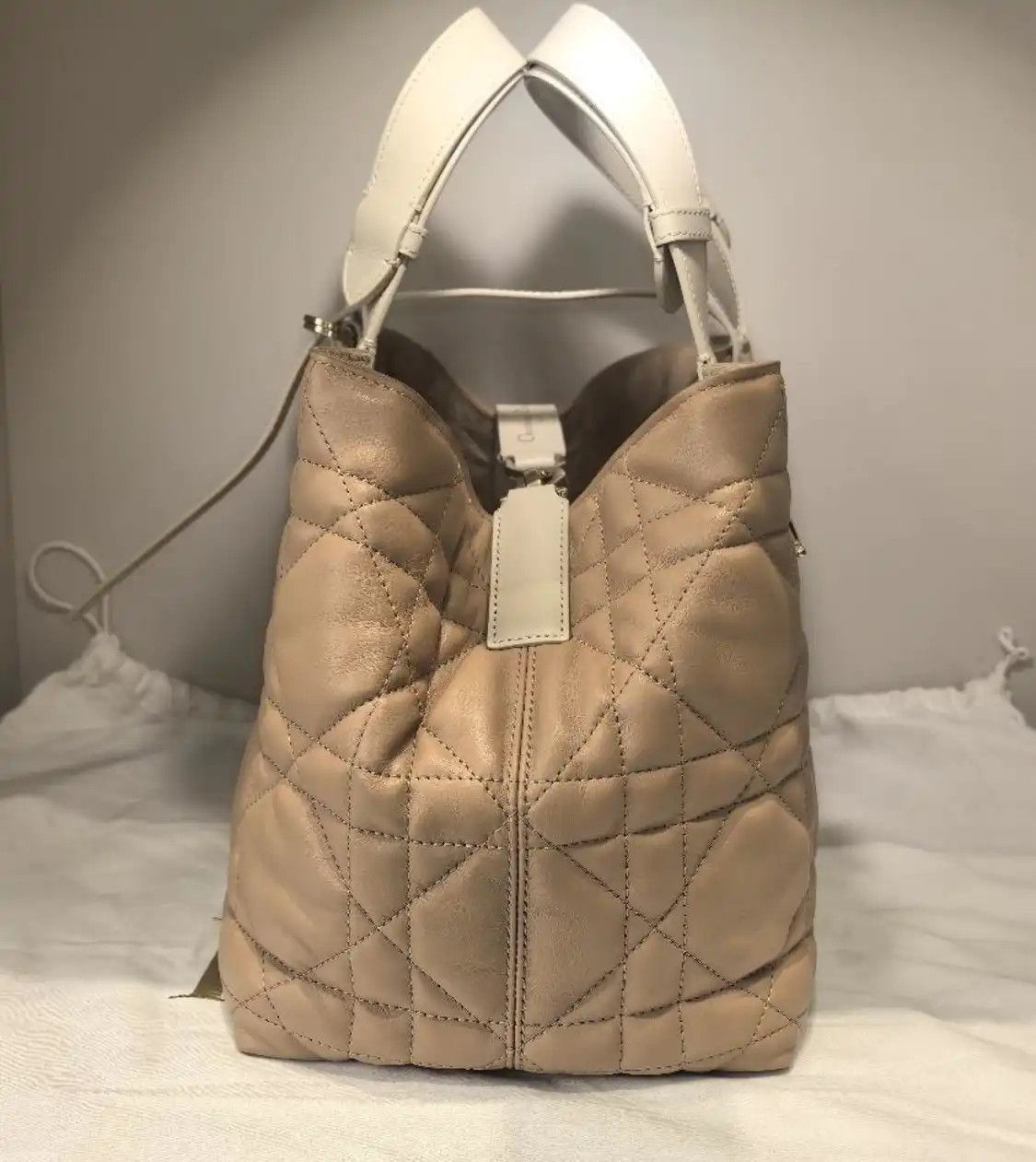 Dior DIOR Toujours color-block cowhide leather rattan plaid quilted handbag sub-pocke Size ONE SIZE - 3 Thumbnail