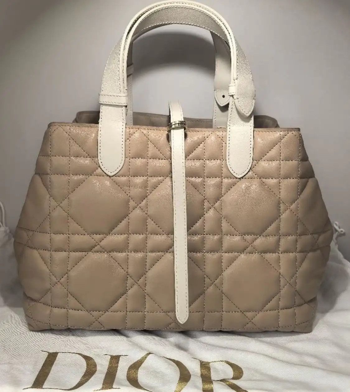 Dior DIOR Toujours color-block cowhide leather rattan plaid quilted handbag sub-pocke Size ONE SIZE - 2 Thumbnail