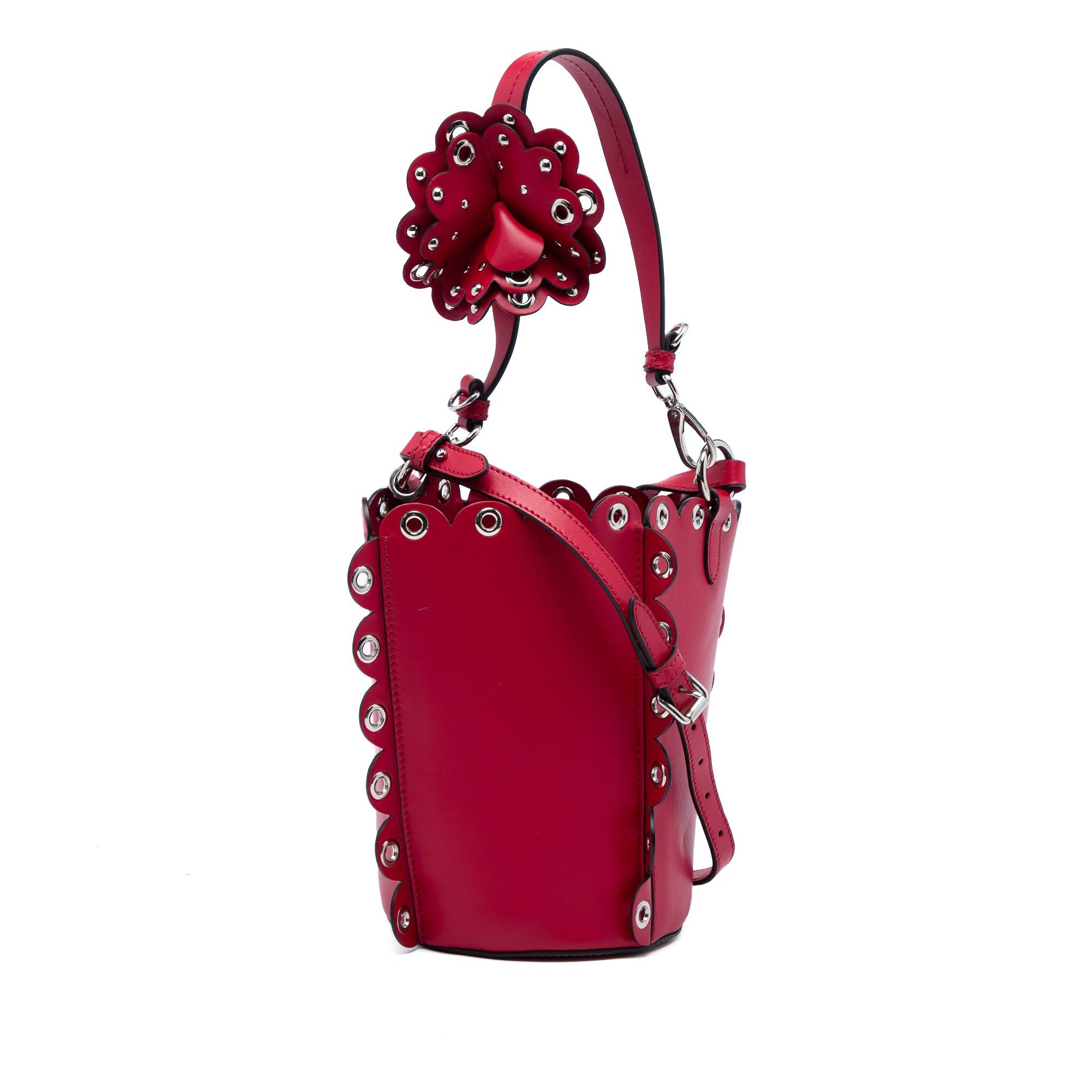 Miu Miu Calfskin Scalloped Grommet Bucket Bag Size ONE SIZE - 2 Thumbnail
