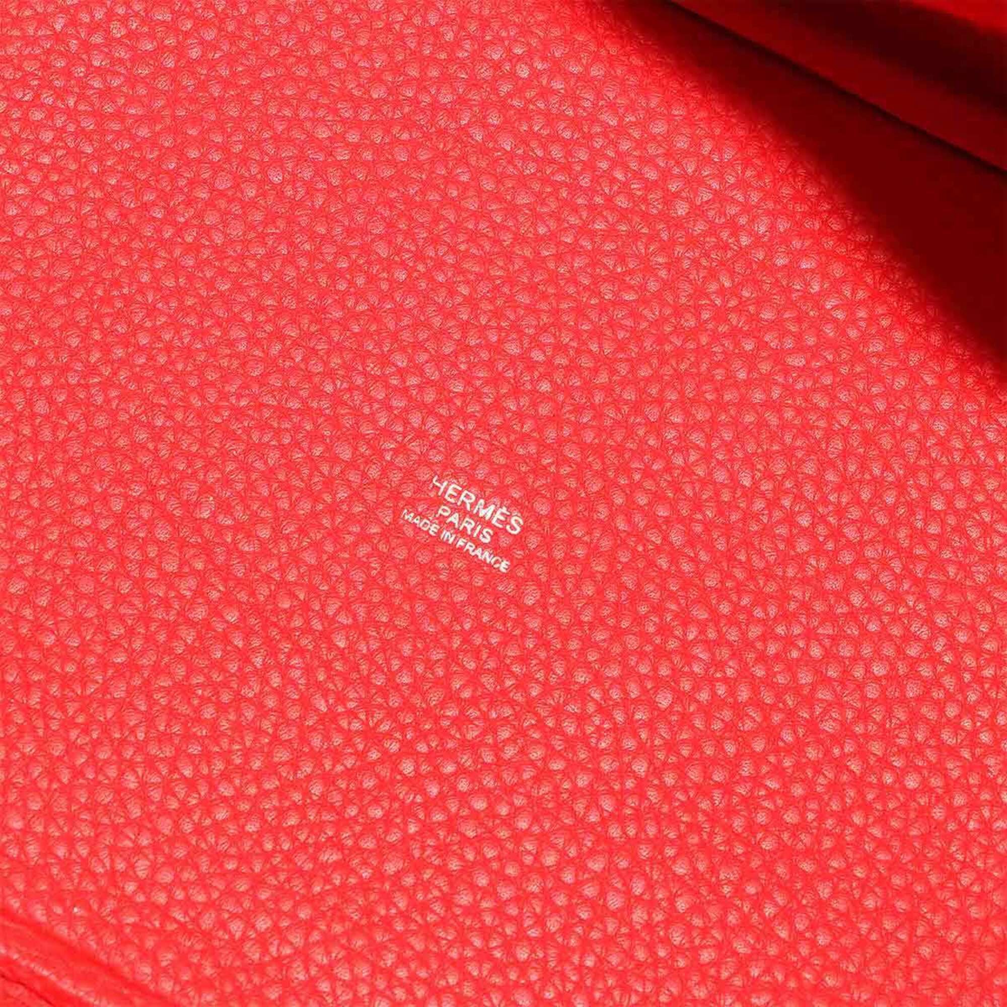 Hermes Piko Hermes Picotin Lock Touch 22 MM Handbag, Taurillon Clemence Swift Leather, Rouge Tomato/Rose Eglantine, X Stamp. Size ONE SIZE - 7 Thumbnail