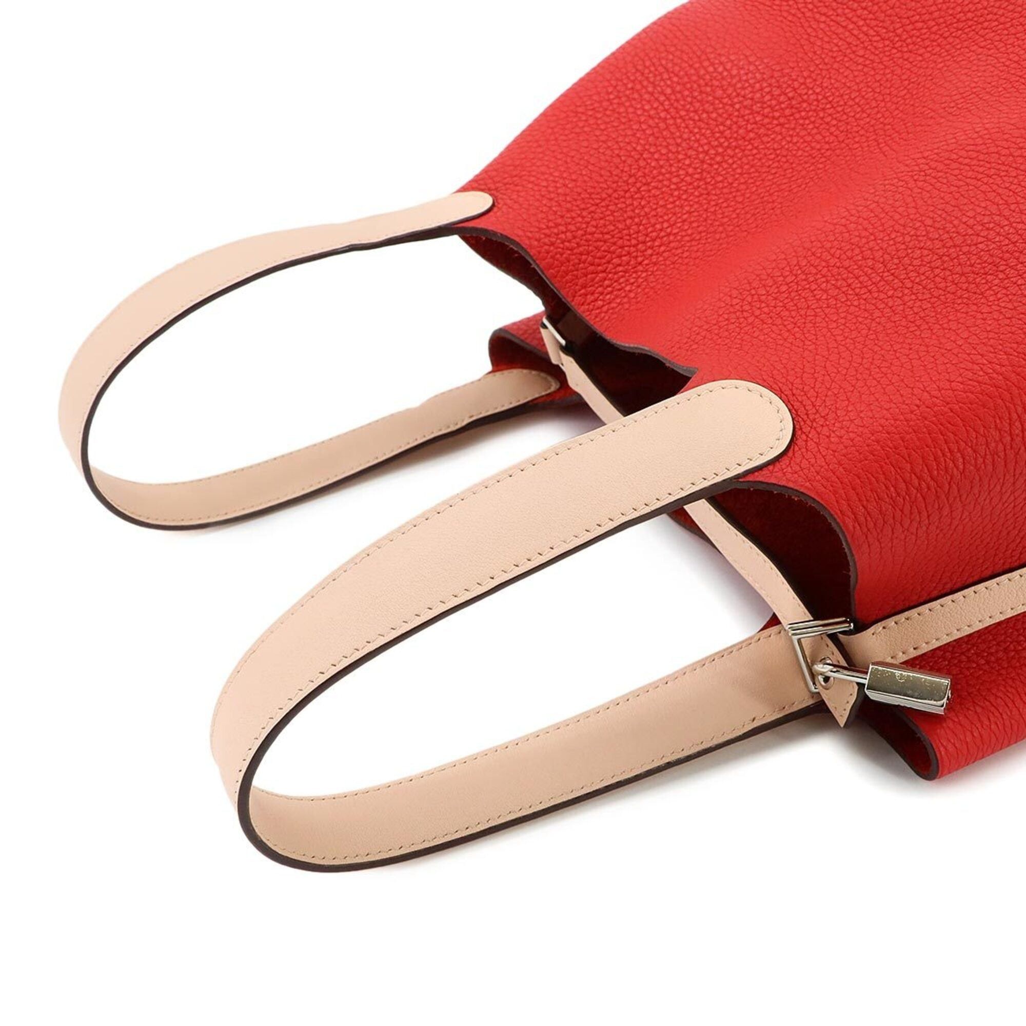 Hermes Piko Hermes Picotin Lock Touch 22 MM Handbag, Taurillon Clemence Swift Leather, Rouge Tomato/Rose Eglantine, X Stamp. Size ONE SIZE - 5 Thumbnail