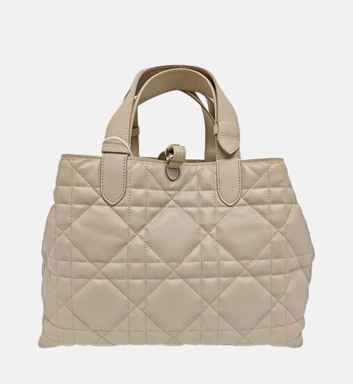 Dior DIOR Toujours Medium khaki cowhide leather rattan plaid quilted handbag shoulder Size ONE SIZE - 5 Thumbnail