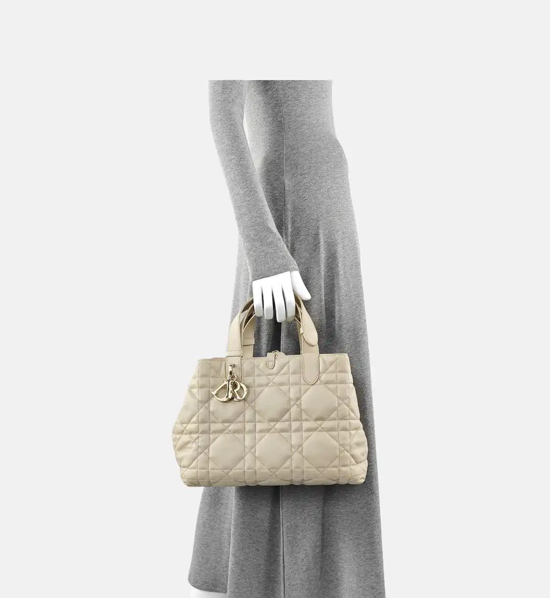 Dior DIOR Toujours Medium khaki cowhide leather rattan plaid quilted handbag shoulder Size ONE SIZE - 2 Thumbnail