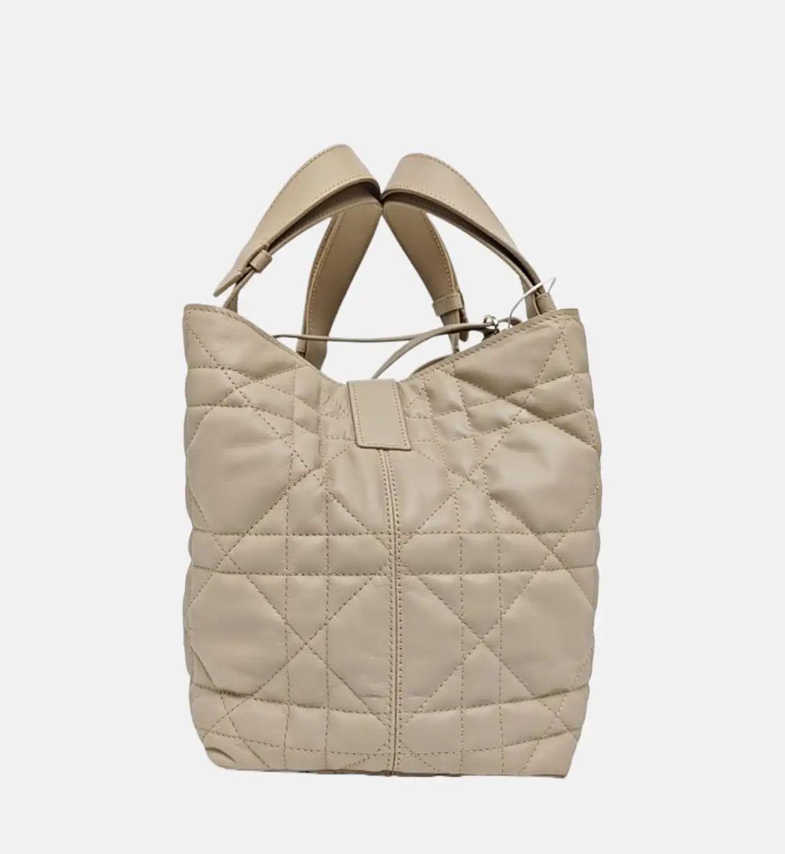 Dior DIOR Toujours Medium khaki cowhide leather rattan plaid quilted handbag shoulder Size ONE SIZE - 3 Thumbnail
