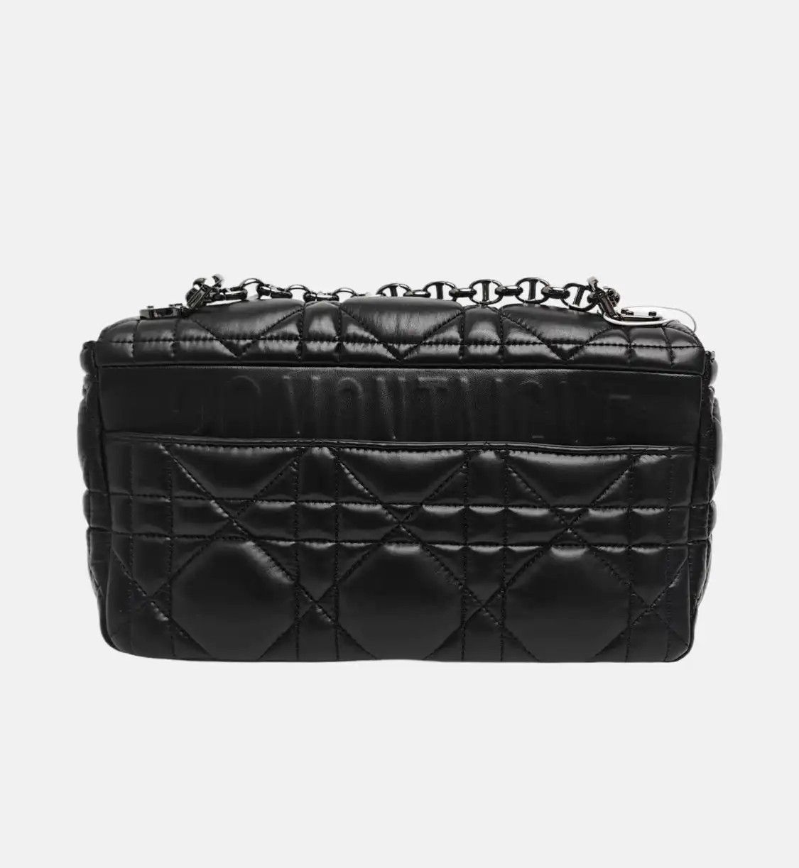 Dior DIOR Caro Medium black cowhide leather rattan plaid quilted flap bag chain bag s Size ONE SIZE - 5 Thumbnail