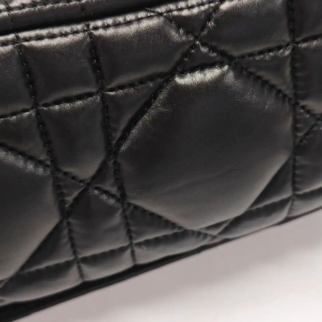 Dior DIOR Caro Medium black cowhide leather rattan plaid quilted flap bag chain bag s Size ONE SIZE - 16 Thumbnail