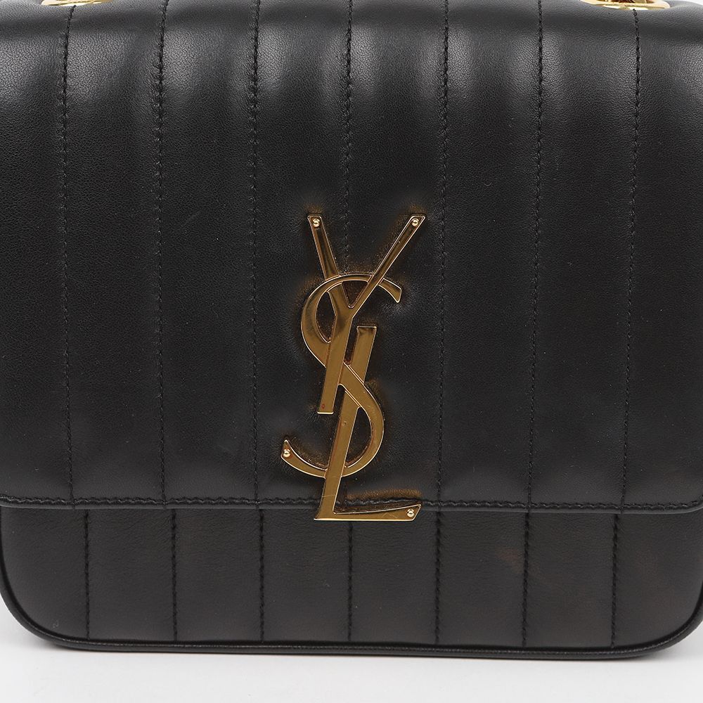 Yves Saint Laurent Medium Leather Vicky Chain Shoulder and Crossbody Bag Black Size ONE SIZE - 3 Thumbnail