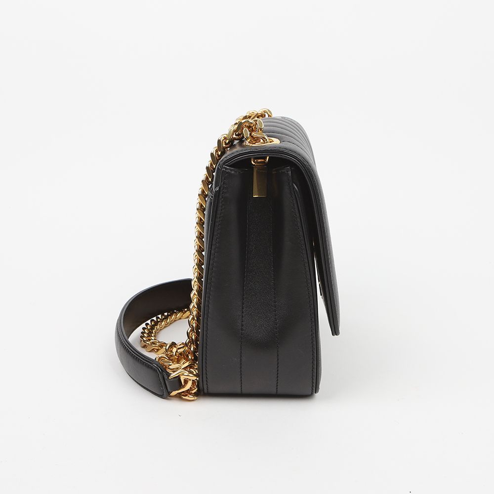 Yves Saint Laurent Medium Leather Vicky Chain Shoulder and Crossbody Bag Black Size ONE SIZE - 6 Thumbnail