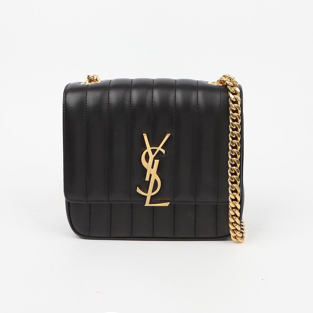Yves Saint Laurent Medium Leather Vicky Chain Shoulder and Crossbody Bag Black Size ONE SIZE - 2 Thumbnail