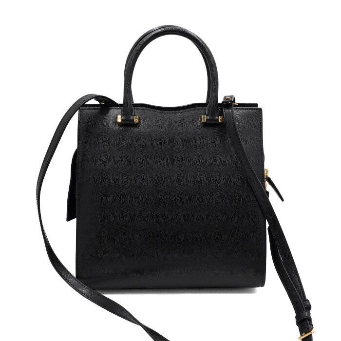 Yves Saint Laurent Black Grain Leather Uptown Envelope Small Tote Bag Shoulder Size ONE SIZE - 4 Thumbnail