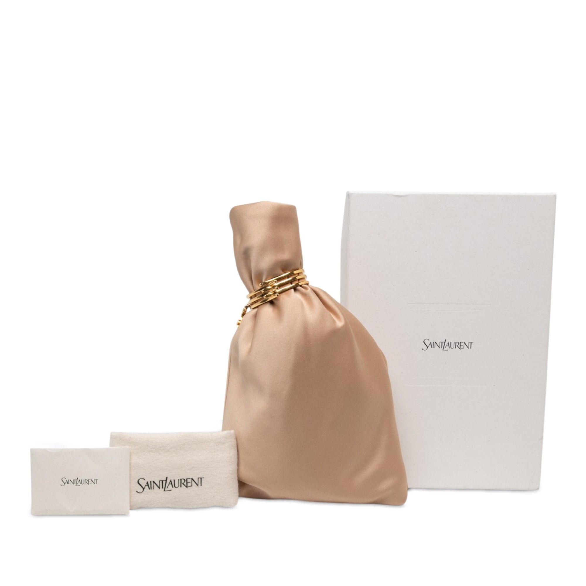 Saint Laurent Paris Satin Monogram Evening Pouch Size ONE SIZE - 6 Thumbnail