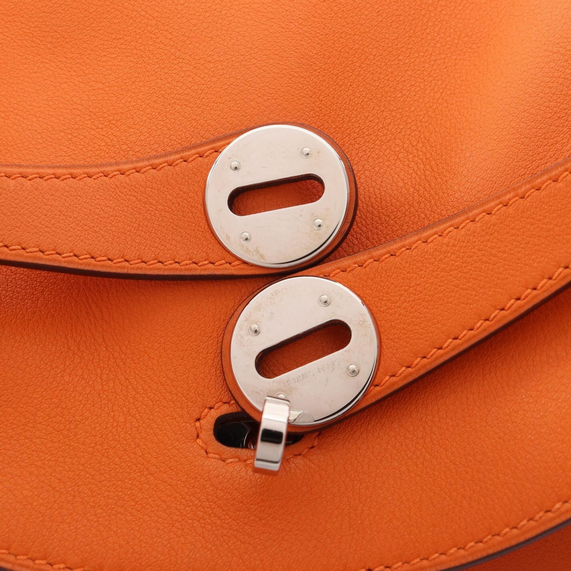 Hermes Hermes Lindy 30 Shoulder Bag/Handbag, Veau Swift Leather, Women's, Orange Size ONE SIZE - 13 Thumbnail