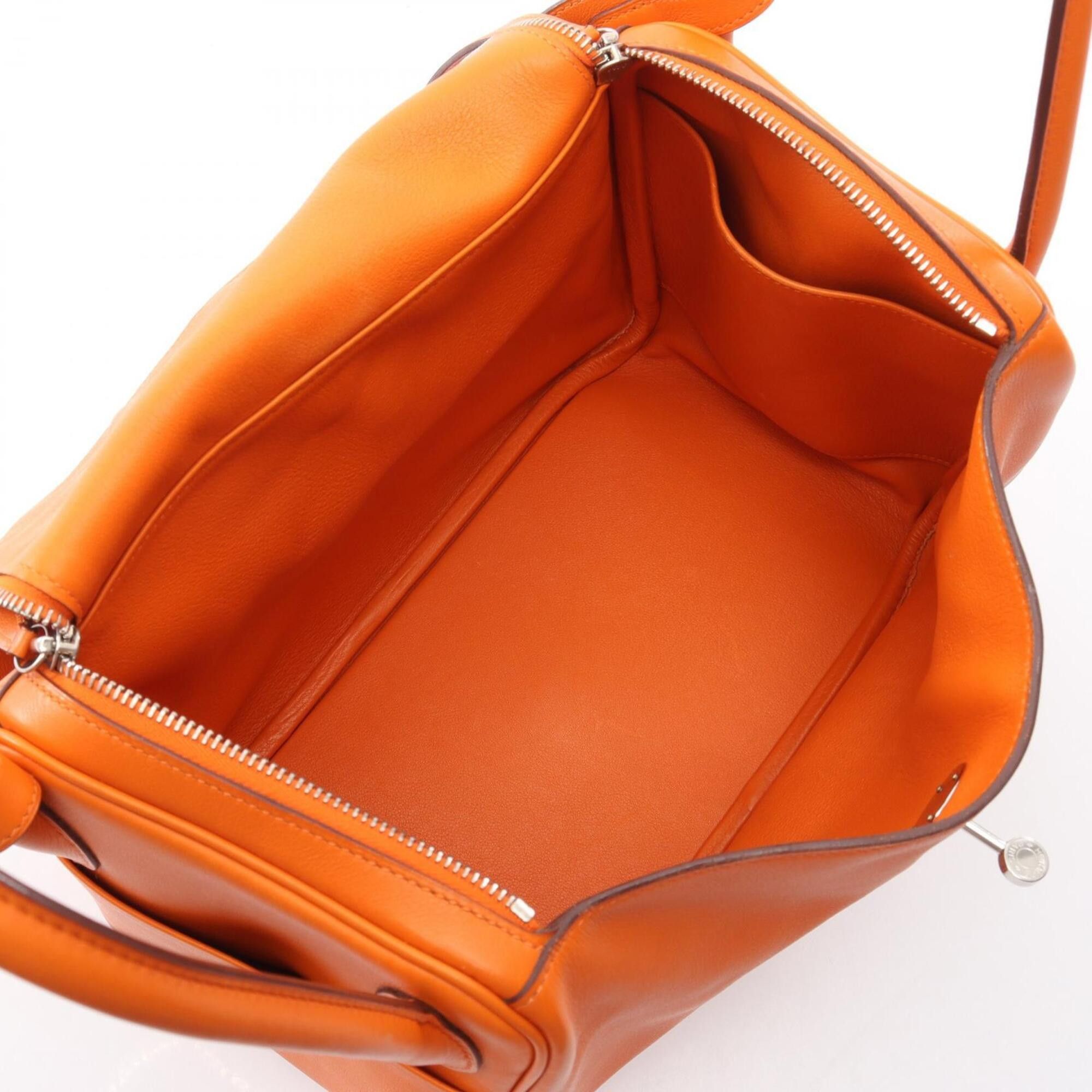 Hermes Hermes Lindy 30 Shoulder Bag/Handbag, Veau Swift Leather, Women's, Orange Size ONE SIZE - 3 Thumbnail