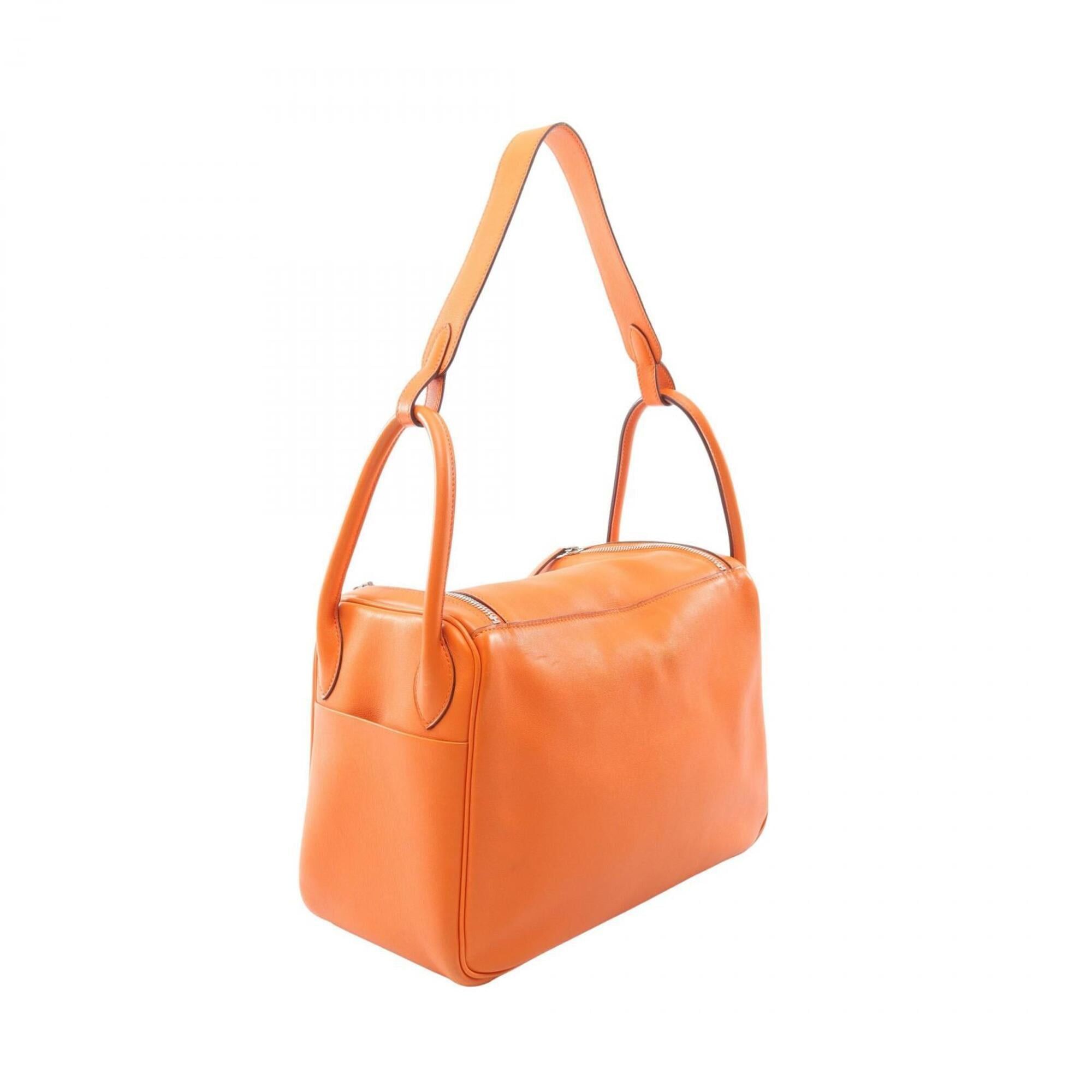 Hermes Hermes Lindy 30 Shoulder Bag/Handbag, Veau Swift Leather, Women's, Orange Size ONE SIZE - 2 Thumbnail