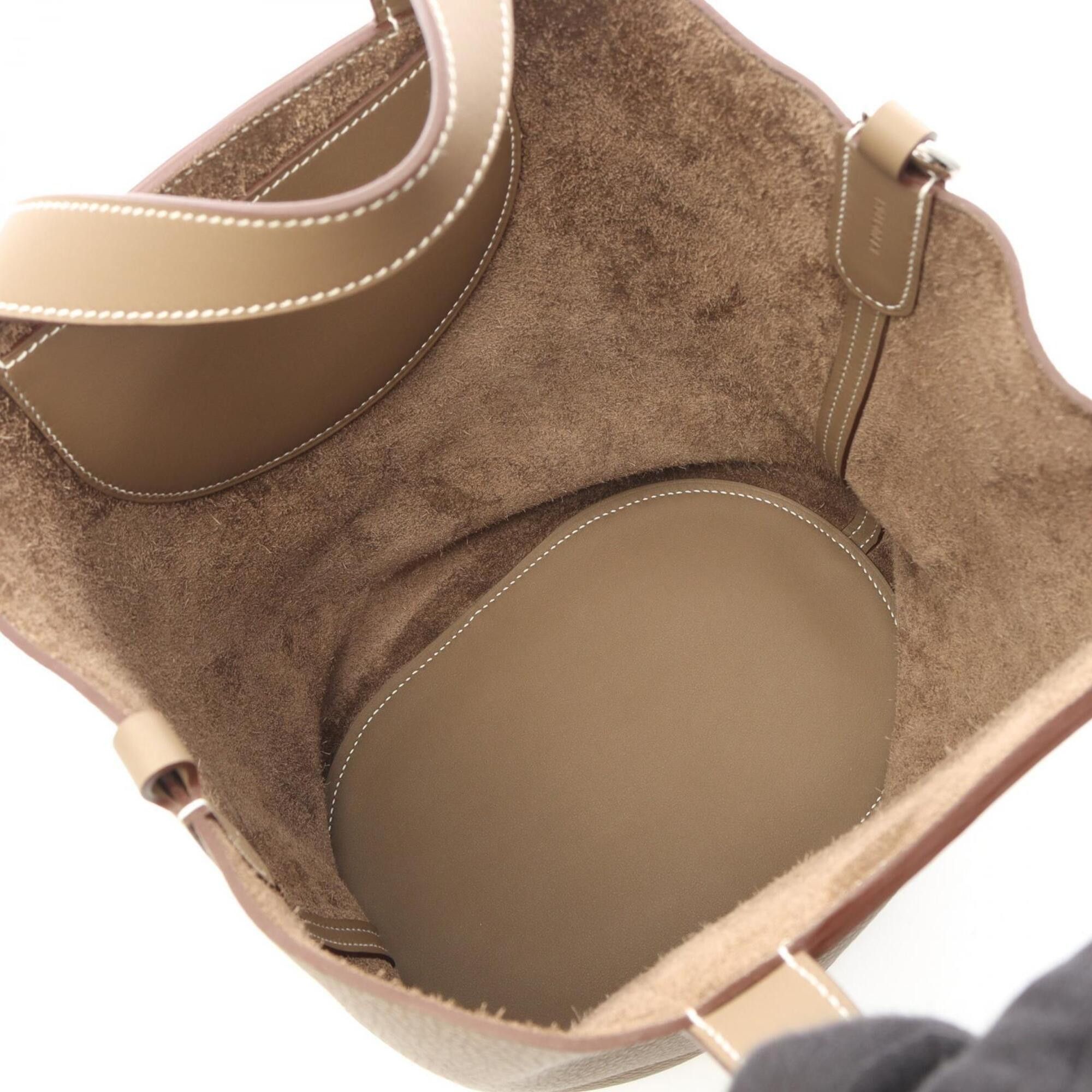 Hermes Hermes In the Loop 23 Handbag, Leather, Calfskin (Cowhide), Taurillon Clemence, Veau Swift, Grey. Size ONE SIZE - 3 Thumbnail