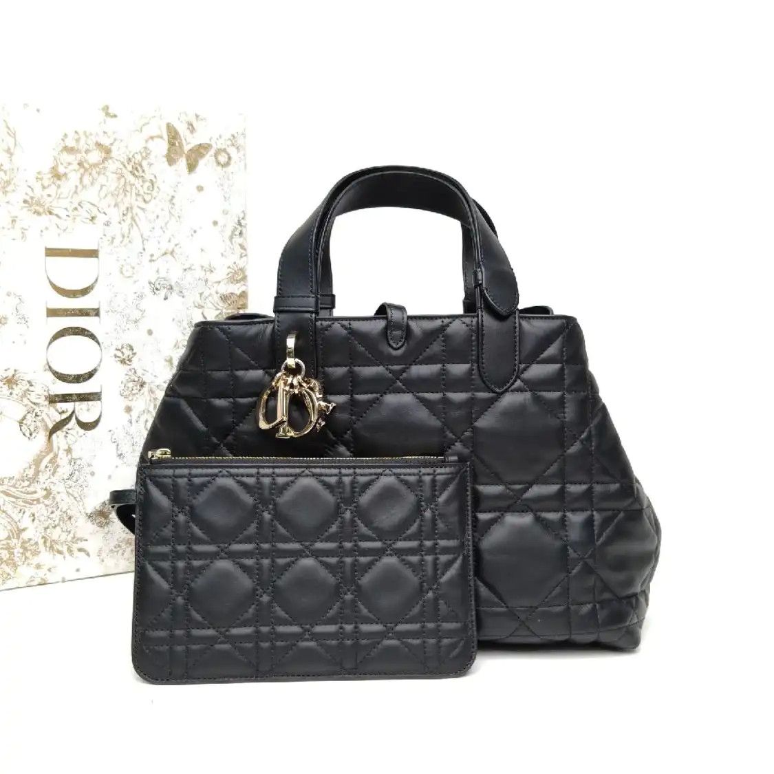 Dior DIOR Toujours Medium black cowhide leather handbag Full Accessories Size ONE SIZE - 7 Thumbnail