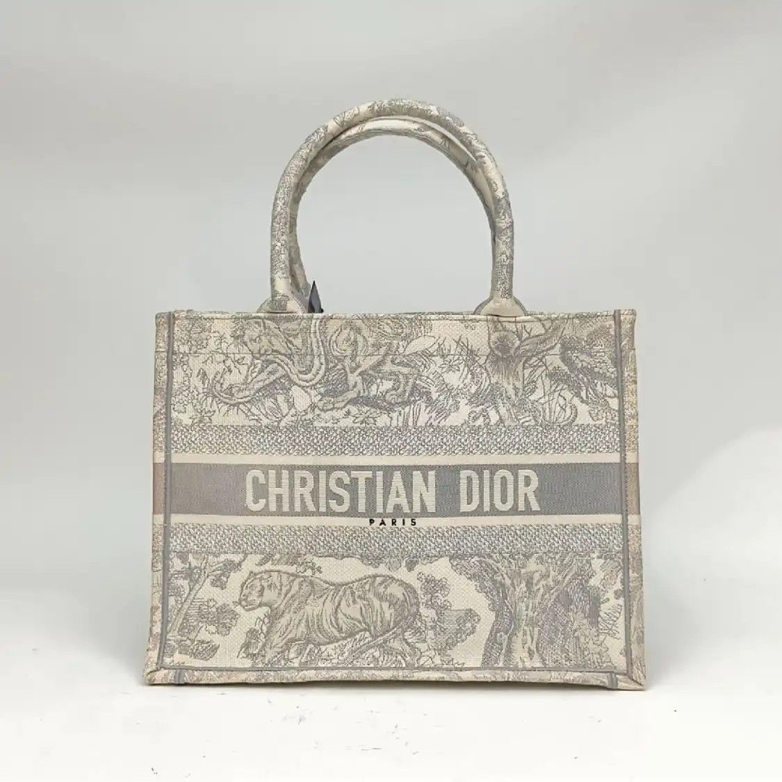 Dior DIOR Book Tote Medium grey canvas handbag Size ONE SIZE - 6 Thumbnail