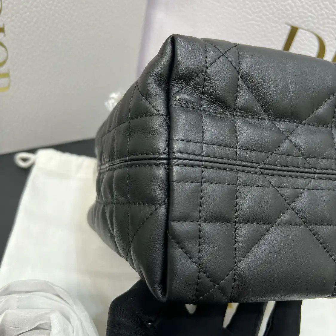 Dior DIOR Toujours Nano black cowhide leather rattan plaid quilted crossbody bag deta Size ONE SIZE - 9 Thumbnail