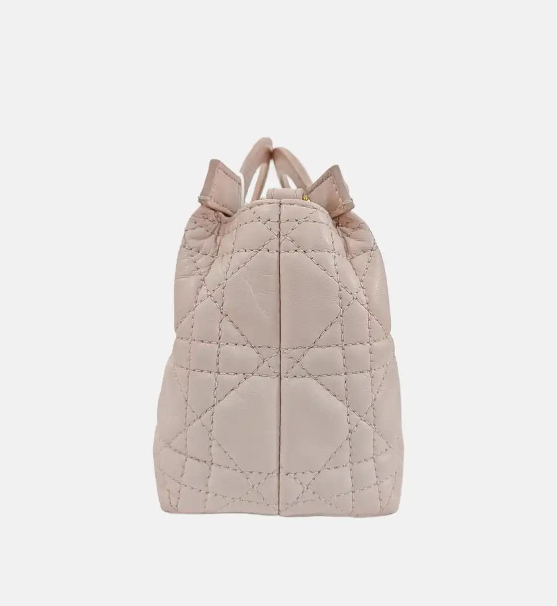 Dior DIOR Jolie Top Handle mini pink sheepskin rattan plaid quilted shoulder bag hand Size ONE SIZE - 3 Thumbnail
