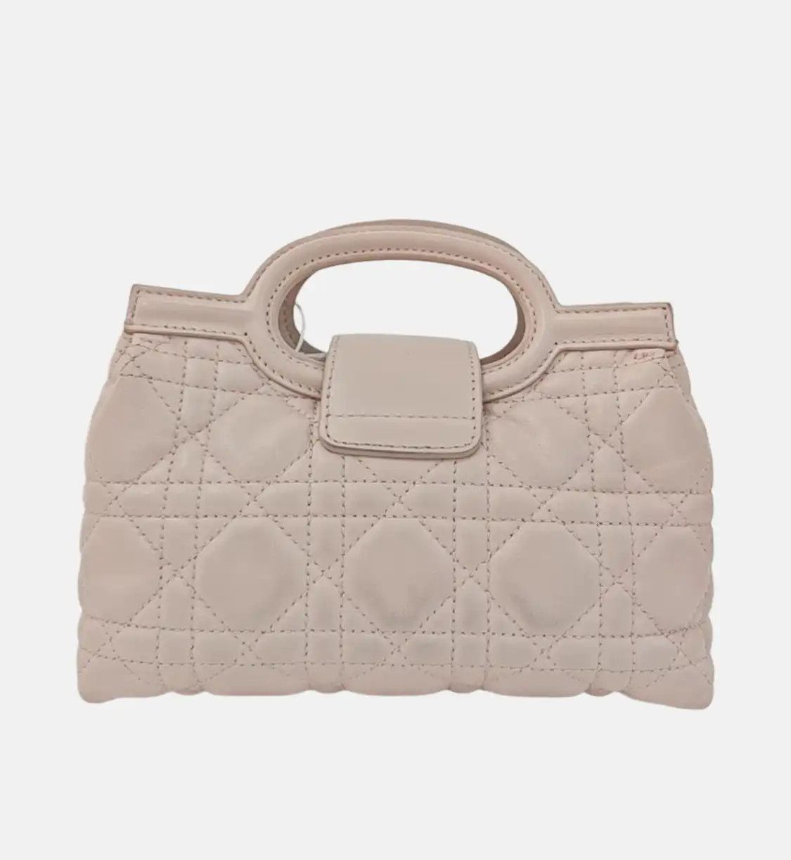 Dior DIOR Jolie Top Handle mini pink sheepskin rattan plaid quilted shoulder bag hand Size ONE SIZE - 5 Thumbnail