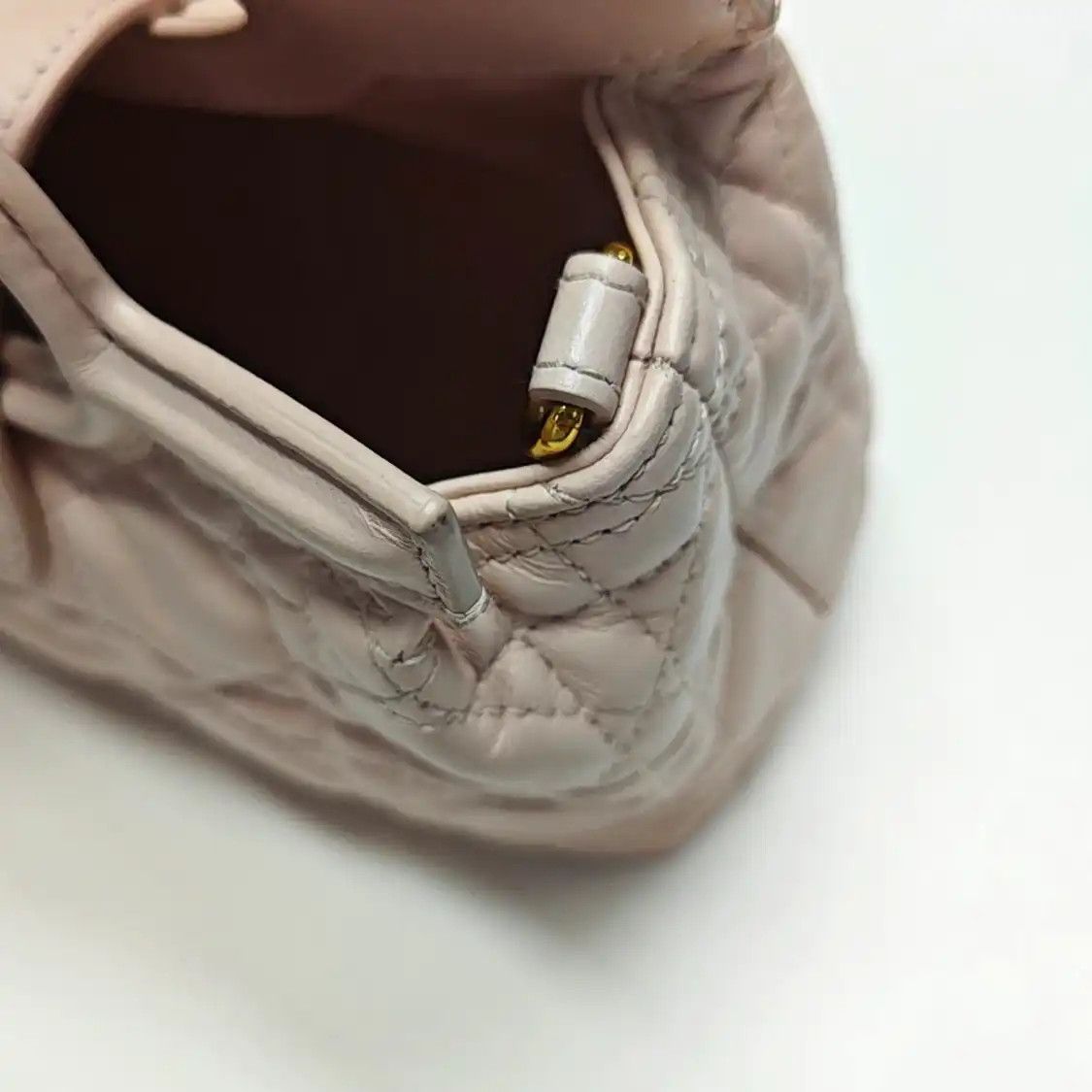 Dior DIOR Jolie Top Handle mini pink sheepskin rattan plaid quilted shoulder bag hand Size ONE SIZE - 11 Thumbnail