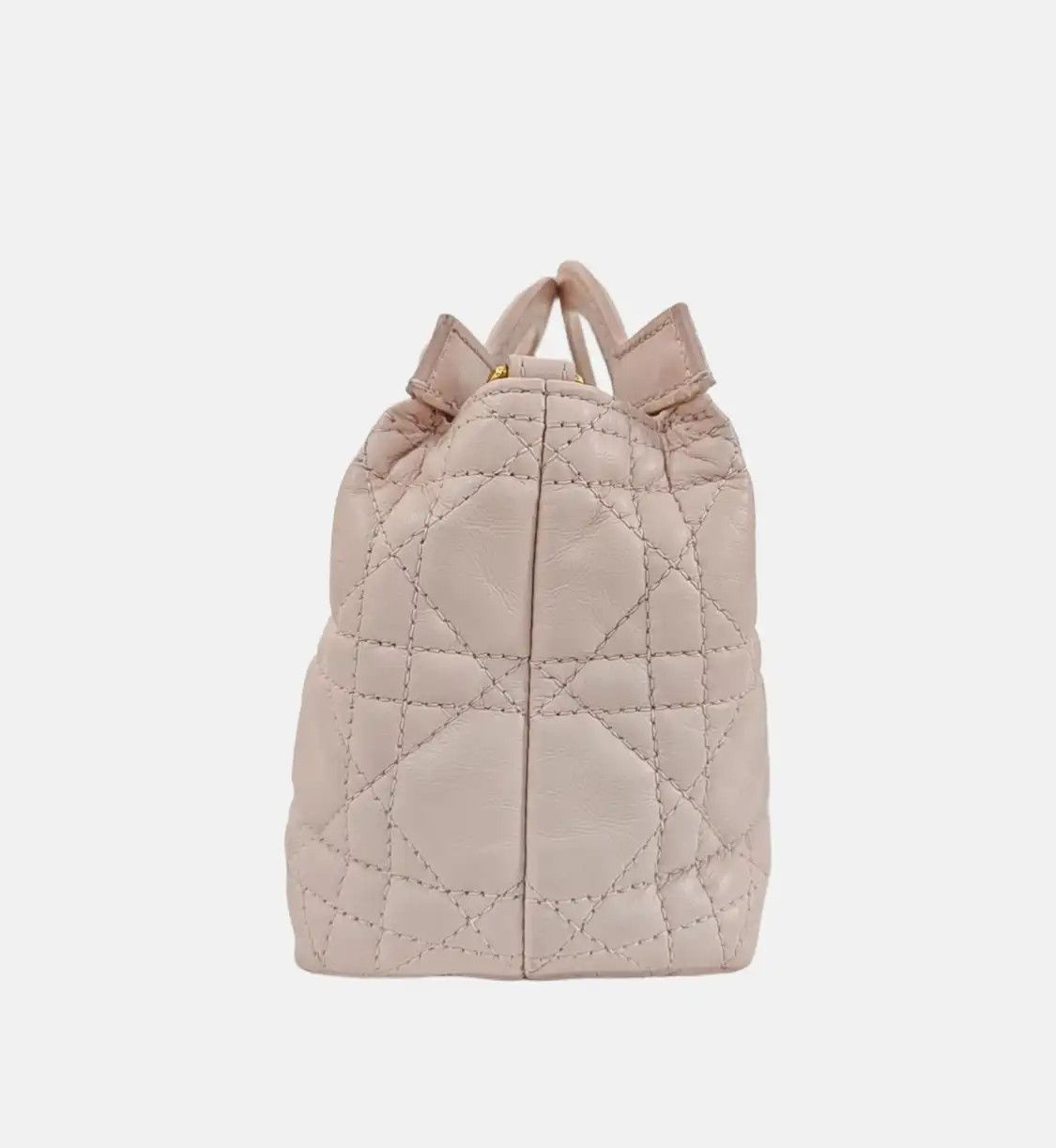 Dior DIOR Jolie Top Handle mini pink sheepskin rattan plaid quilted shoulder bag hand Size ONE SIZE - 4 Thumbnail