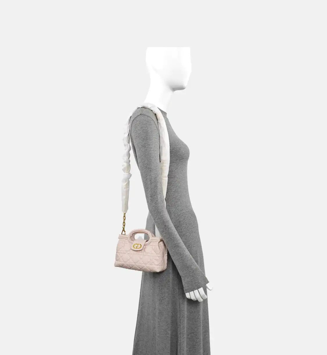 Dior DIOR Jolie Top Handle mini pink sheepskin rattan plaid quilted shoulder bag hand Size ONE SIZE - 2 Thumbnail